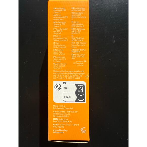 Allies of Skin 20% Vitamin C Brighten + Firm Face Serum 30ml Unisex - Picture 5 of 6